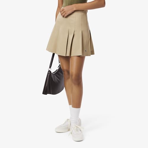 Short Stretch Cotton Pleated Skirt