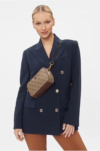 GUESS Men Brown Printed PU Crossbody Bag