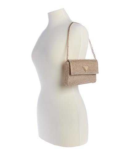GUESS Gold Embellished Zalina Flap Clutch