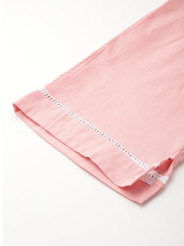 Varanga Women Peach Round Neck Chikankari Straight Kurta With Bottom And Dupatta