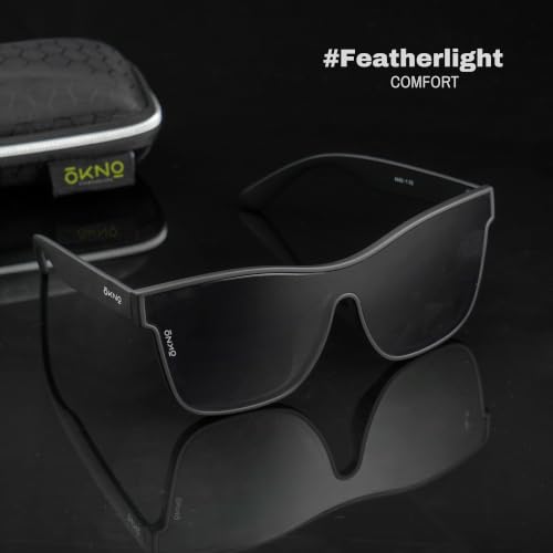 Eyewearlabs OKNO | Polarized Unilens Over-Sized Branded Stylish Sunglasses For Men & Women | 100% UV Protection Shades | Cricket Sports Cycling Driving | Black Lens | RV Matte Black