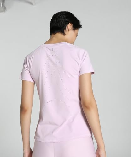 Puma Women's Solid Slim Fit T-Shirt (Grape Mist)