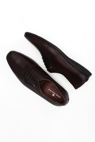 Louis Philippe Mens LPSCCRGIL220023 Brown Formal Leather Oxford Shoes Euro- 41