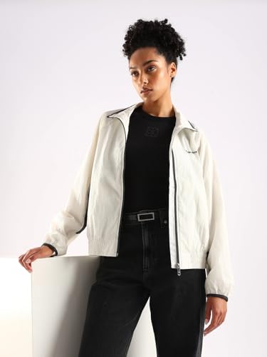 Regular Fit Polyester High-Neck Windcheater Jacket