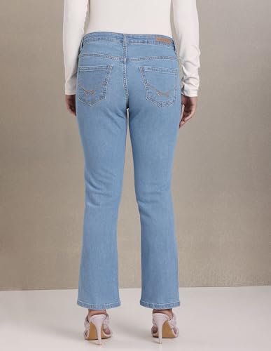 U.S. POLO ASSN. Women's High Rise Washed Flared Jeans (UWAW22JN039_Blue_30)