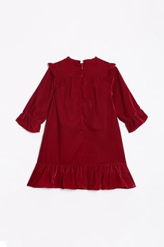 Allen Solly Girls Maroon Solid Regular Fit Party Dress