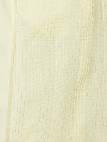 Max Women Seersucker Straight Kurta Set (Off White_XL)