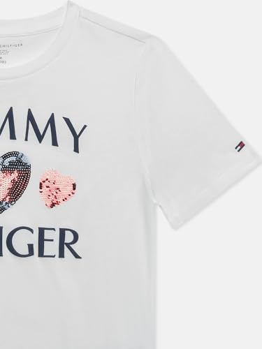 Girls Graphic Regular Fit Cotton T-Shirt White