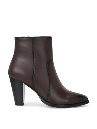 Delize Black Women's High Heel Ankle Boots (Brown, UK Footwear Size System, Adult, Women, Numeric, Medium, 3)