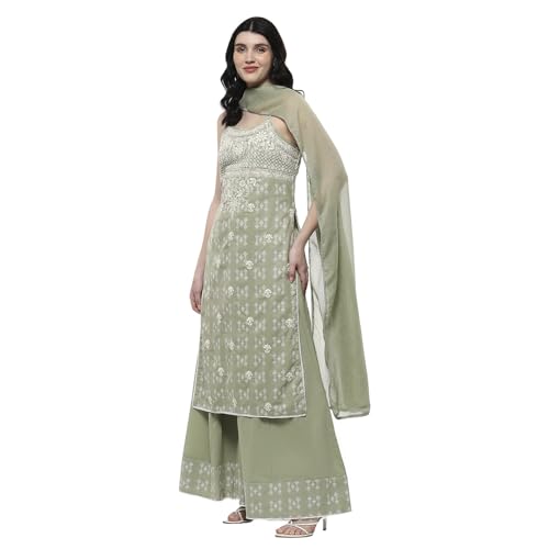 Biba Women's Cotton Kurta Set (SKDNKSI10445SS25GRN_Green