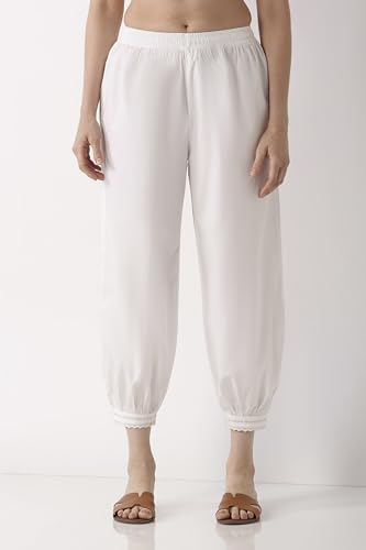 Biba Women White Cotton Salwar_S