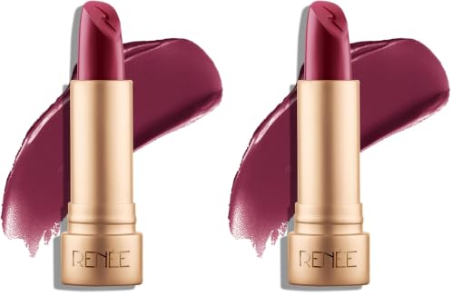 RENEE H2O Hydrating Creme Lipstick - Berry Rain, Super Glossy, Lightweight, Non-drying & Hydrating, Easy Glides Formula with Intense Pigment, Shea Butter, Hyaluronic Acid, Jojoba Oil Infused