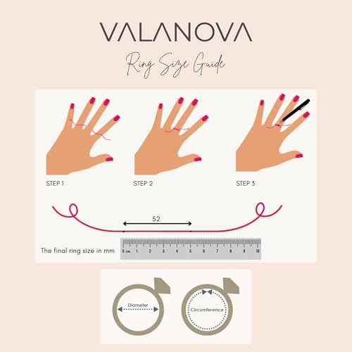 VALANOVA Sterling Silver & Certified Lab Grown Diamond 0.06cts | Ring For Women/Girls | Stylish & Elegant | VGR0414 | Ring Size: 6