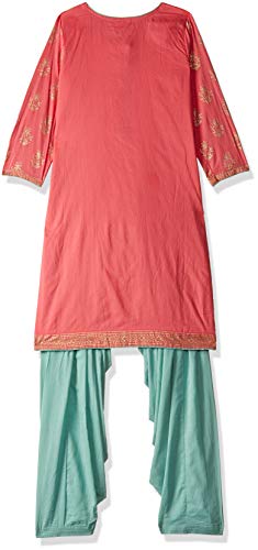 BIBA Girl's Ethnic Pink Cotton Kurta Set (Size_3)