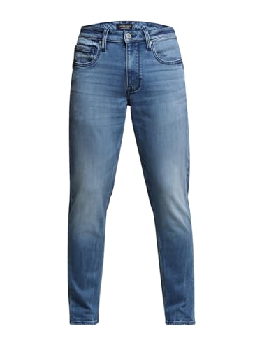 Jack & Jones Men Solid Slim Fit Mid Rise Stretchable Blue Jeans