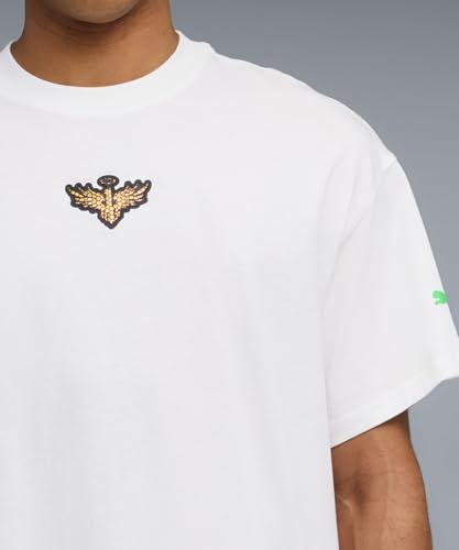 PUMA | Melo Alwayz On Men's Oversized Basketball Tee | White-Silver | L