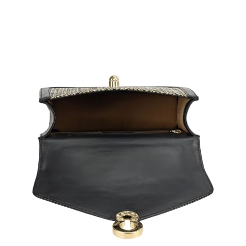 Da Milano Leather Tote Bag for Women - Black (LB-02373)