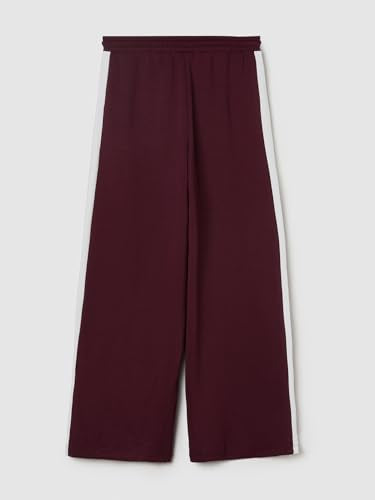 Max Girls Side Taped Wide Leg Trousers(Red_12-14 Y,)