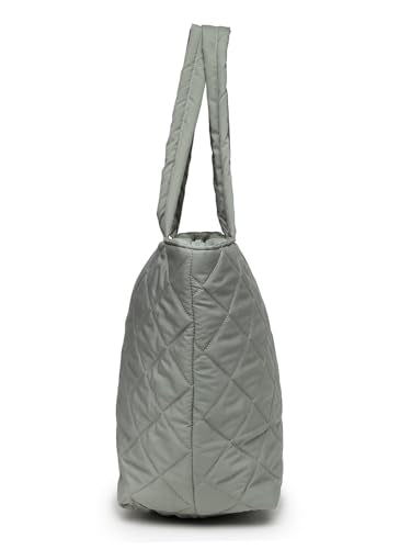 Anekaant Uno Sage Green Polyester Diamond Quilted Handheld Bag