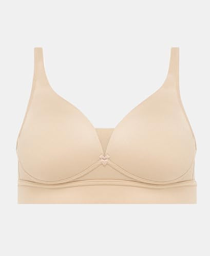 Jockey 1856 Women's Wirefree Padded Soft Touch Microfiber Elastane Stretch Full Coverage T-Shirt Bra with Longline Styling_Skin_34C