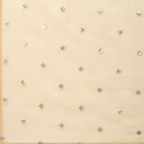 Rangriti Women's Gold-Toned Poly Organza Embellished Festive Dupatta_FREE