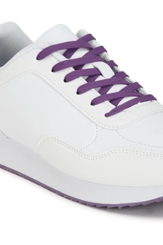 Women White Casual Lace Up Shoes