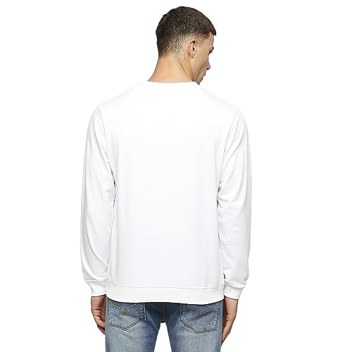 Pepe Jeans Men's Cotton Crew Neck Regular Fit Sweatshirt (PM582655_White (Large)