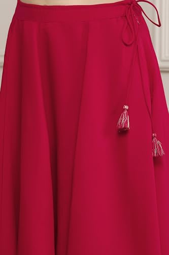 Biba Women Fuchsia Viscose Rayon Kalidar Lehenga Set_34