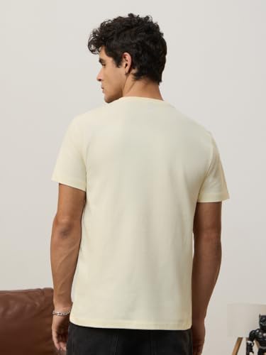 The Souled Store Looney Tunes: My Chill Level Men and Boys Short Sleeves Round Neck Off White Graphic Printed Casual Lightweight Streetwear Trendy T-Shirts