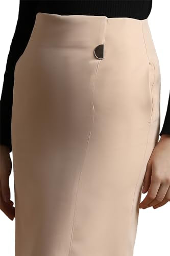 Women Beige Solid Casual Skirt
