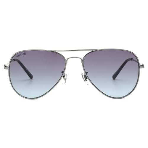 Tommy Hilfiger Eyewear Blue Lens Gun Frame Full Rim Aviator