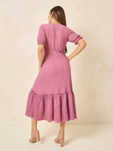 Styli Women's Polyester Wrap Maxi Casual Dress (7007379829_Purple
