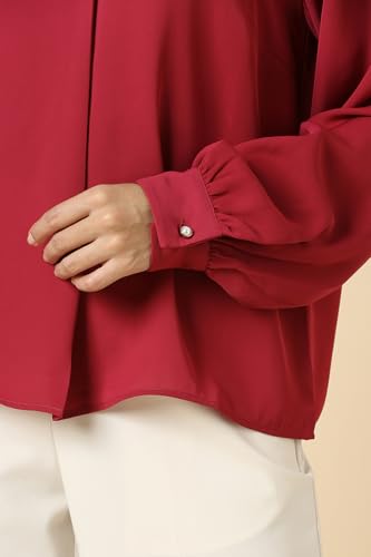 Women Red Solid Formal Top