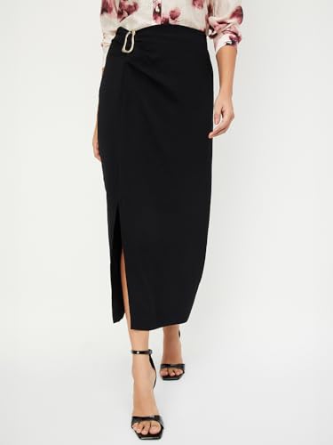 Max Polyester Western Skirt Black