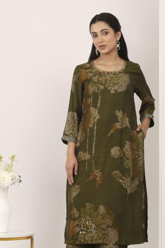 Rangriti Viscose Polyester Printed Straight Festive Kurta With Palazzo