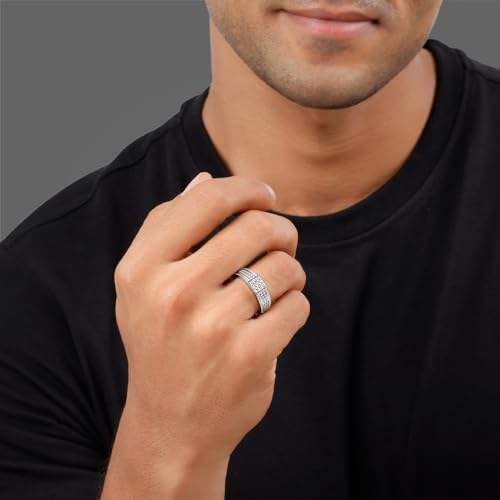 GIVA 925 Silver Lustrous Square Ring For Him, Fixed Size, Indian -17 | Gifts for Men and Boys | With Certificate of Authenticity and 925 Stamp | 6 Months Warranty