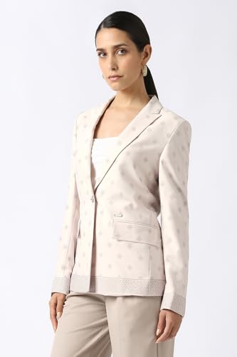 Women Beige Print Blazer