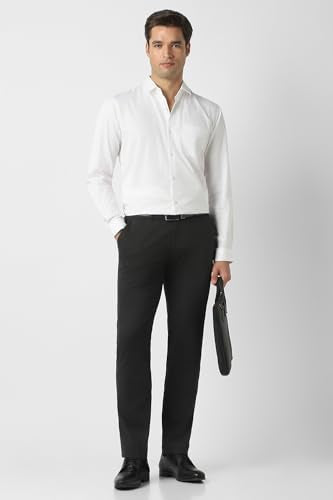 Men Black Solid Formal Trousers