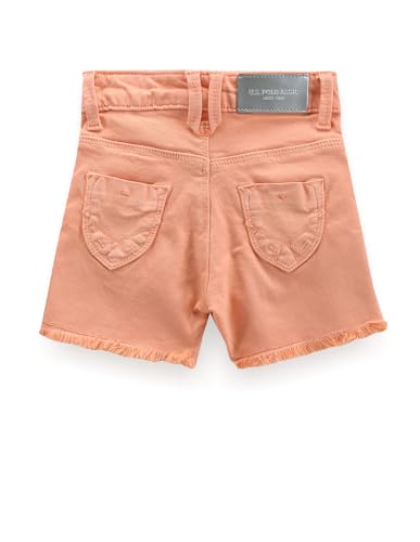 U.S. POLO ASSN. Girls Unfinished Hem Solid Shorts Orange
