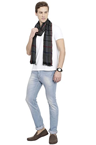 FabSeasons Casual Black Checkered Men's Cotton Scarf, Muffler, Shawl and Stole for Winters, Summers and all Seasons, Size - 70 * 200 cms