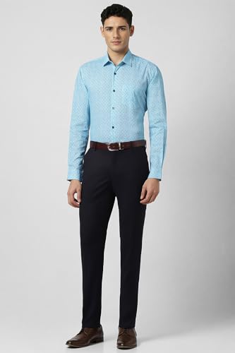 Peter England Men's Regular Fit Shirt (PESFWNUBL67115_Blue