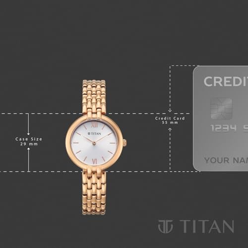 Titan Workday Wonders 2 with Silver Dial Rose Gold Metal Strap Watch for Women - 95368WM01