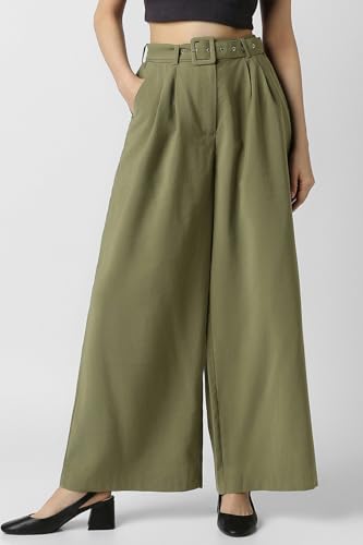 Van Heusen Women's Regular Casual Pants (VWTFFRGPS05502_Olive