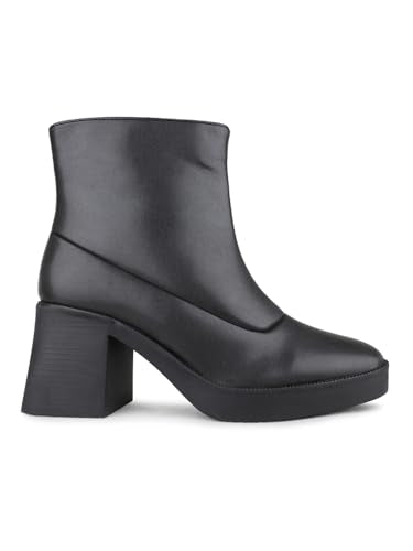 Inc.5 Womens Black Party Solid Round Toe Lace-up Long Boots
