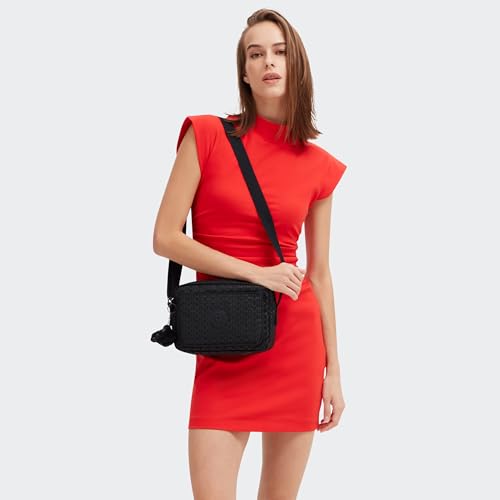 Kipling Women's Abanu Crossbody Bag, Lightweight, Adjustable Nylon Waist Pack with Multi-Compartment Zip Pockets, Signature Emb, 9.5''L x 6.8''H x 3.5''D