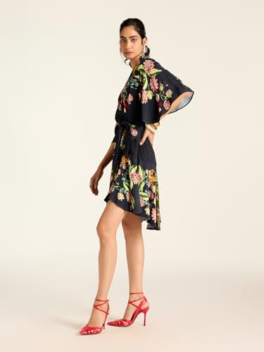 Label RITU KUMAR Black Beth Printed Short Dress
