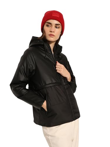 ONLY Women's Solid Regular Fit Black Jacket