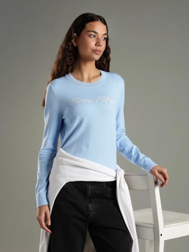 Tommy Hilfiger Regular Fit Cotton Round Neck Sweater Blue