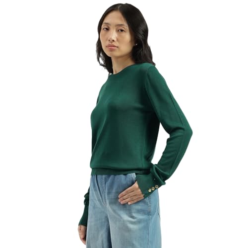 United Colors of Benetton Round Neck Solid Sweater (Size: XXL)-25A1092D3730G05C Green