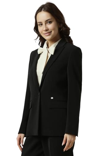 Allen Solly Women's Blazer (AHBZWRGFX98550_Black